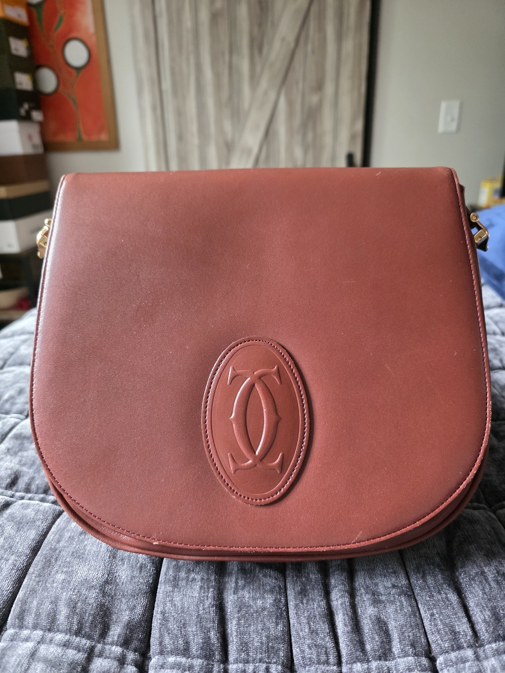 Cartier Saddle Crossbody Bag in Brick Red Leather